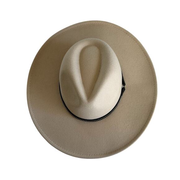 Lulus What a Stud Bone Wide Brim Hat Trendy Felt Women’s One Size NWT - Picture 2 of 6